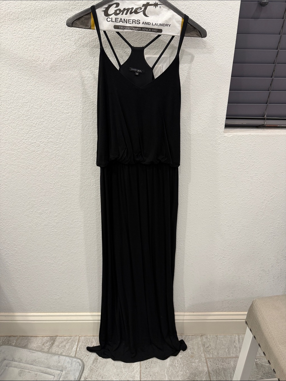 Papermoon Black Maxi Dress with Strappy Racerback
